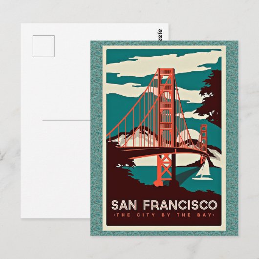 San Francisco vintage-poster Briefkaart (Voorkant / Achterkant)