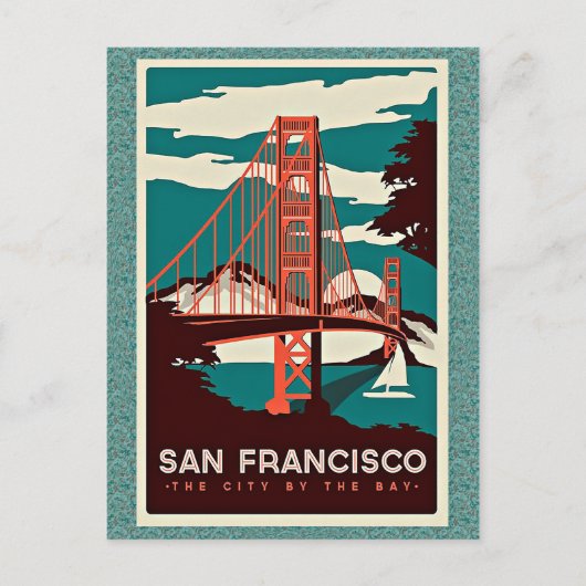 San Francisco vintage-poster Briefkaart (Voorkant)