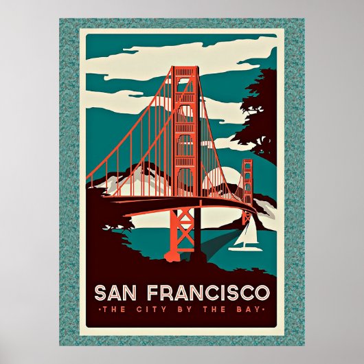San Francisco vintage-poster Poster (Voorkant)