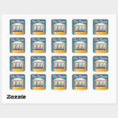 San Francisco vintage reisposter Vierkante Sticker (Vel)