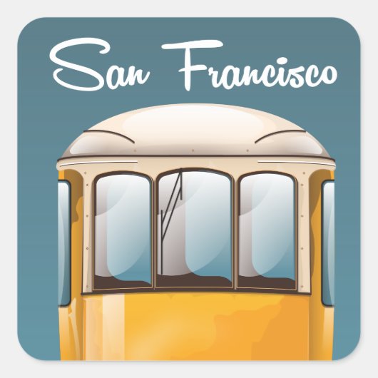 San Francisco vintage reisposter Vierkante Sticker (Voorkant)