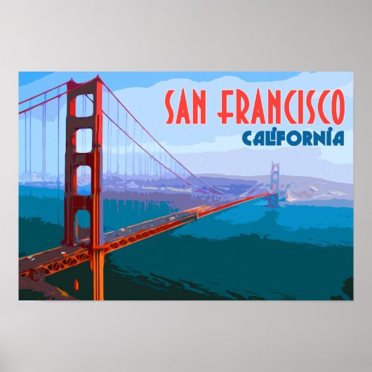 San Francisco Vintage Travel Art Poster (Voorkant)
