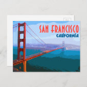 San Francisco Vintage Travel Briefkaart (Voorkant / Achterkant)