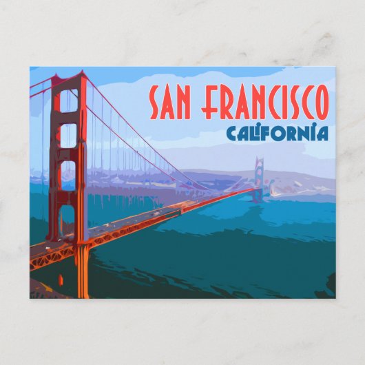 San Francisco Vintage Travel Briefkaart (Voorkant)