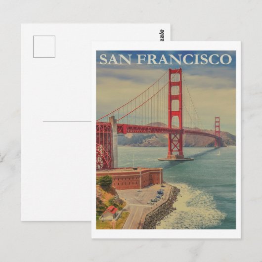 San Francisco Vintage Travel Briefkaart (Voorkant / Achterkant)