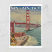 San Francisco Vintage Travel Briefkaart (Voorkant)