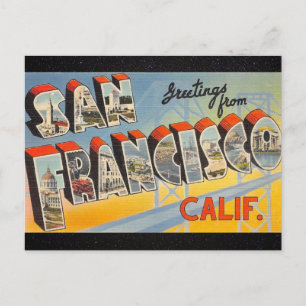 San Francisco Vintage Travel Briefkaart