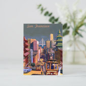 San Francisco Vintage Travel Briefkaart (Staand voorkant)