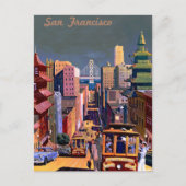 San Francisco Vintage Travel Briefkaart (Voorkant)