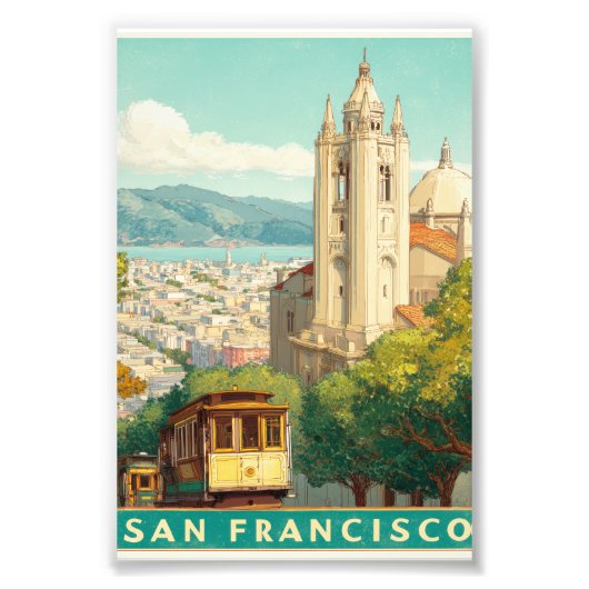 San Francisco Vintage Travel Poster (Voorkant)