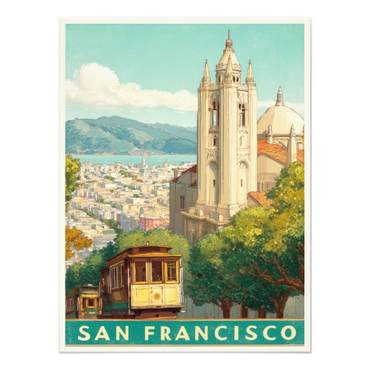 San Francisco Vintage Travel Poster (Voorkant)