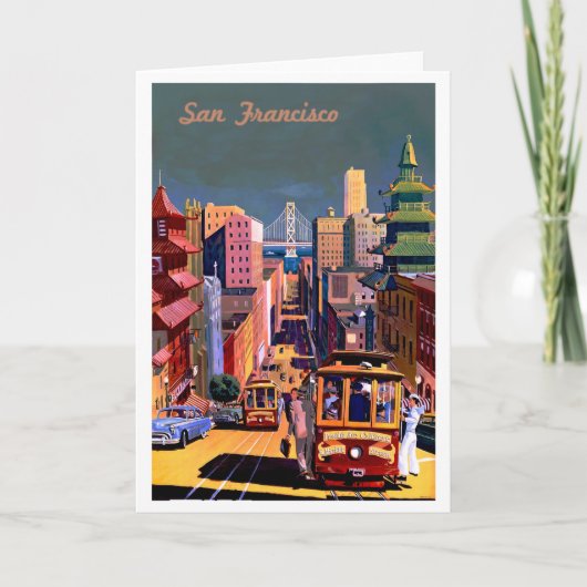 San Francisco Vintage Travel Poster Kaart (Voorkant)