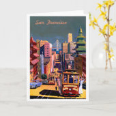 San Francisco Vintage Travel Poster Kaart (Gele Bloem)