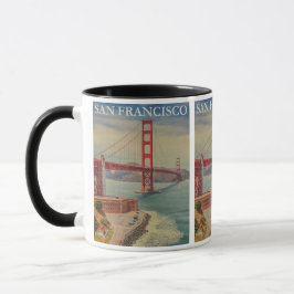 San Francisco Vintage Travel USA Golden Gate Mok