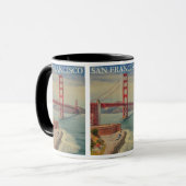 San Francisco Vintage Travel USA Golden Gate Mok (Voorkant links)