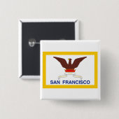 San Francisco-vlag Vierkante Button 5,1 Cm (Voorkant /achterkant)