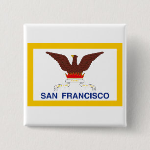 San Francisco-vlag Vierkante Button 5,1 Cm