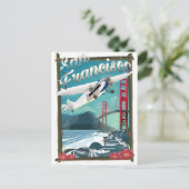San Francisco vluchtreisposter Briefkaart (Staand voorkant)
