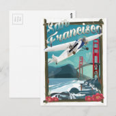 San Francisco vluchtreisposter Briefkaart (Voorkant / Achterkant)
