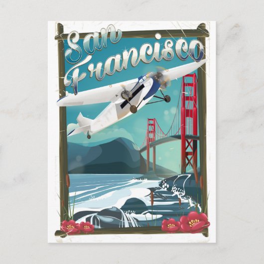 San Francisco vluchtreisposter Briefkaart (Voorkant)