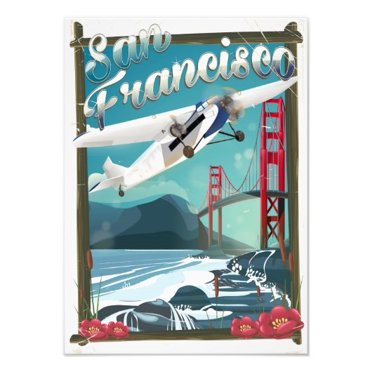 San Francisco vluchtreisposter Foto Afdruk (Voorkant)