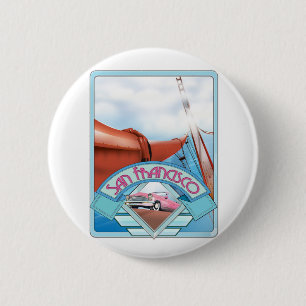 San Francisco, VS, reisposter Ronde Button 5,7 Cm