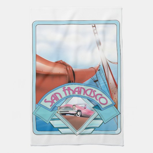 San Francisco, VS, reisposter Theedoek (Verticaal)