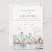 San Francisco Watercolor Landscape Bridal Shower Kaart (Voorkant)