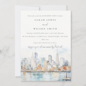 San Francisco Watercolor Landscape Engagement Kaart (Voorkant)