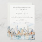 San Francisco Watercolor Landscape Engagement Kaart (Voorkant / Achterkant)
