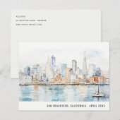 San Francisco Watercolor Landscape Travel Feestdagenkaart (Voorkant / Achterkant)