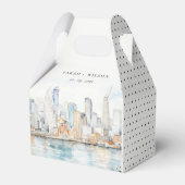 San Francisco Watercolor Landscape Wedding Bedankdoosjes (Achterkant)