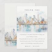 San Francisco Watercolor Landscape Wedding Bedankkaart (Voorkant / Achterkant)