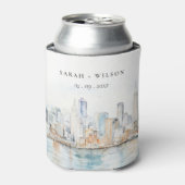 San Francisco Watercolor Landscape Wedding Blikjeskoeler (Blikje Voorkant)