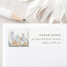 San Francisco Watercolor Landscape Wedding Etiket