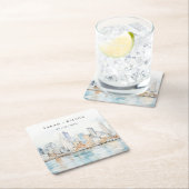 San Francisco Watercolor Landscape Wedding Kartonnen Onderzetters (Insitu)
