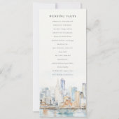 San Francisco Watercolor Landscape Wedding Program Kaart (Achterkant)