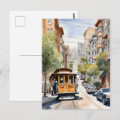 San Francisco waterverf kunst Briefkaart (Voorkant / Achterkant)
