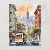 San Francisco waterverf kunst Briefkaart (Voorkant)