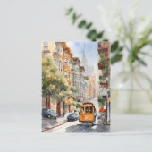 San Francisco waterverf kunst Briefkaart (Staand voorkant)