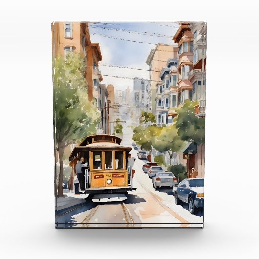 San Francisco waterverf kunst Fotoblokken (Voorkant)
