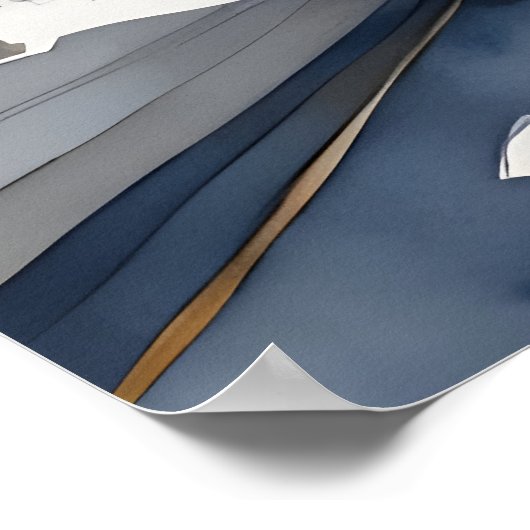 San Francisco waterverf kunst Poster (Hoek)