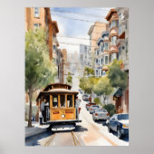San Francisco waterverf kunst Poster (Voorkant)