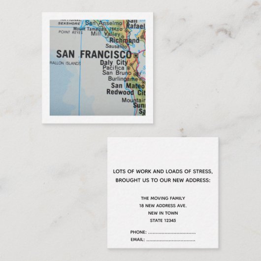 San Francisco We hebben een nieuw adres Kaart verp (Voorkant / Achterkant)