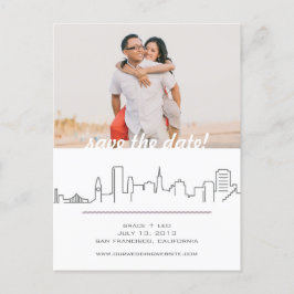 San Francisco Wedding Bewaar de datum met foto Aankondigingskaart