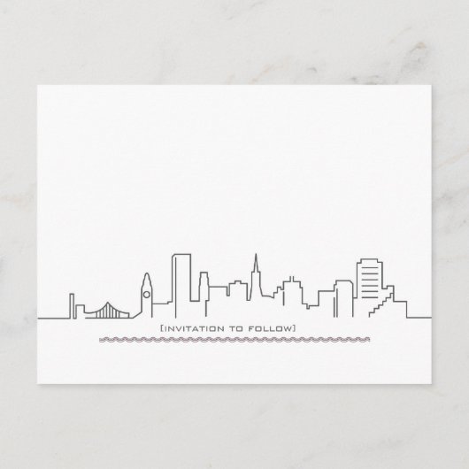 San Francisco Wedding Bewaar de datum met foto Aankondigingskaart (Achterkant)