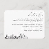 San Francisco Wedding Hotel Kamer Blok Details Informatiekaartje (Voorkant)