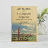San Francisco Wedding Invitation Golden Gate Kaart (Staand voorkant)