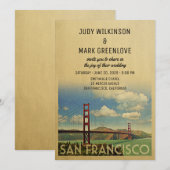 San Francisco Wedding Invitation Golden Gate Kaart (Voorkant / Achterkant)