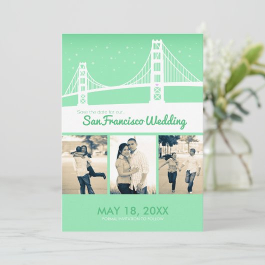 San Francisco Wedding Save-the-date Save The Date (Staand voorkant)